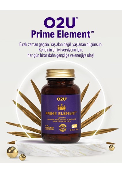 PRIME ELEMENT - Yaşamsal Enerji ve Zihin Performansı için Lipozomal (Nmn + Nadh + Sitikolin +Postbiyotik) 30 Dilaltı fırsatları