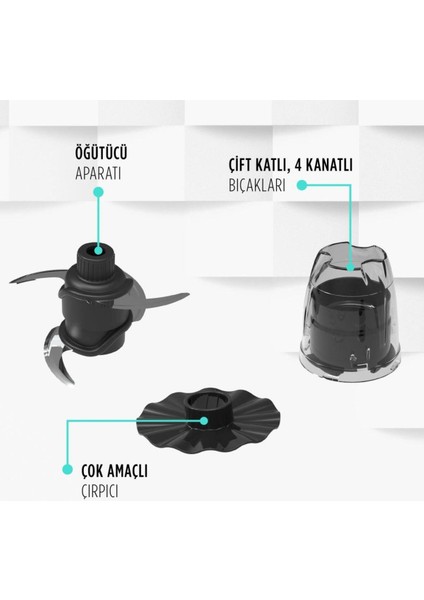 Hızlı ve Çok Fonksiyonlu Mutfak Robotu, Şık Siyah Tasarım, Kolay Kullanım modelleri