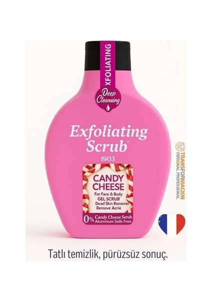 Norveç Candy Cheese Peeling Jel – 1903 Serisi, Akne Karşıtı Scrub 500 ml