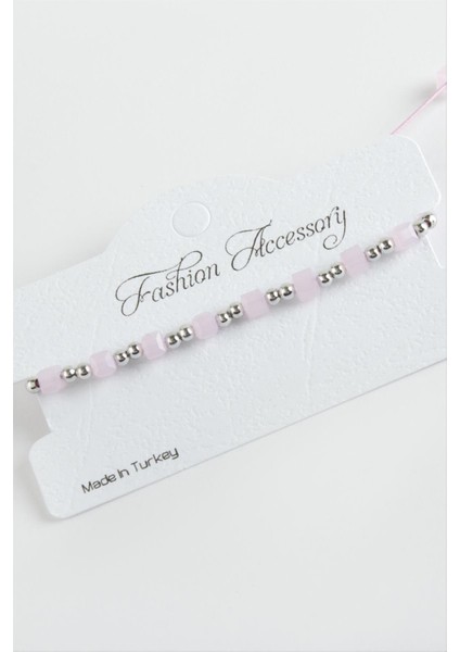 Ds-Derin Küp Top Metal Kristal Bileklik-Açık Pembe