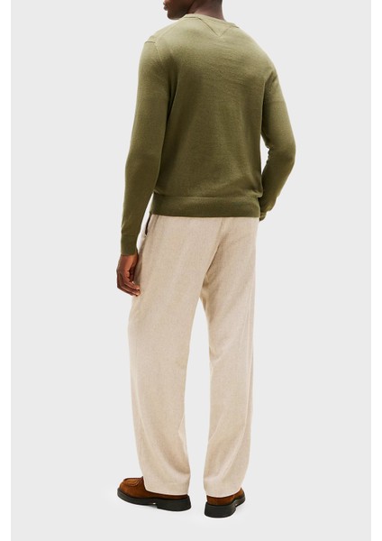 Pamuk ve Kaşmir Karışımlı Regular Fit Bisiklet Yaka Kazak Erkek Kazak MW0MW28046 Mt1 modelleri