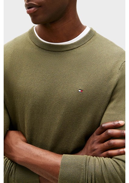 Pamuk ve Kaşmir Karışımlı Regular Fit Bisiklet Yaka Kazak Erkek Kazak MW0MW28046 Mt1 fırsatları