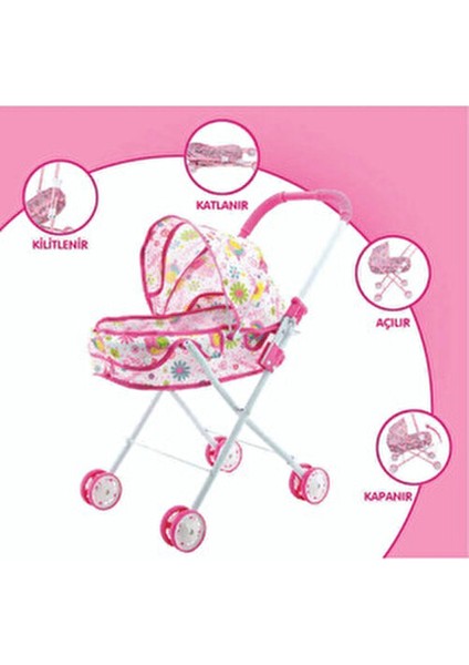 Oyuncak Metal Puset Kız Çocukları İçin Çiçek Temalı Güvenli ve Dayanıklı Tasarım fırsatları