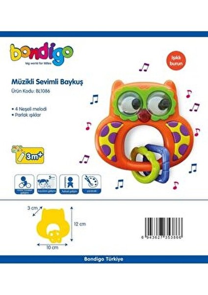 Müzikli Sevimli Baykuş Işıklı Burun Özelliğiyle Eğlenceli 3 Ay+ Yaş Oyuncak indirimleri