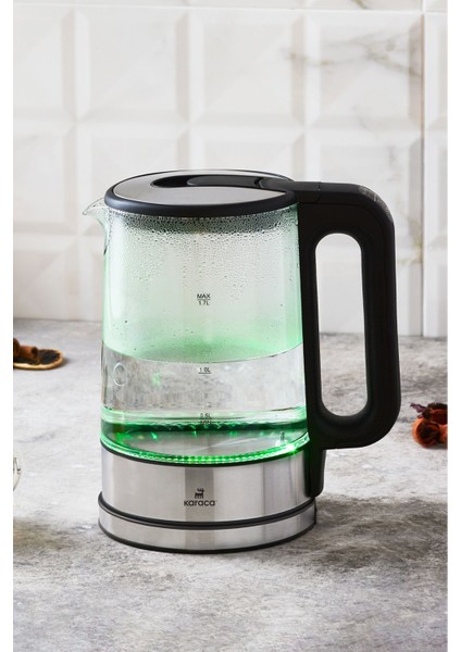 Sıcaklık Ayarlı LED Işıklı Cam Su Isıtıcı 2200W fırsatları