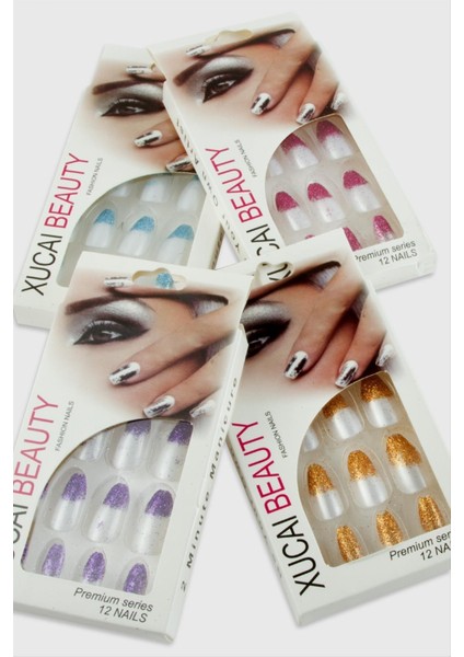 Ds-Derin Simli Renkli Takma Tırnak-Renkli