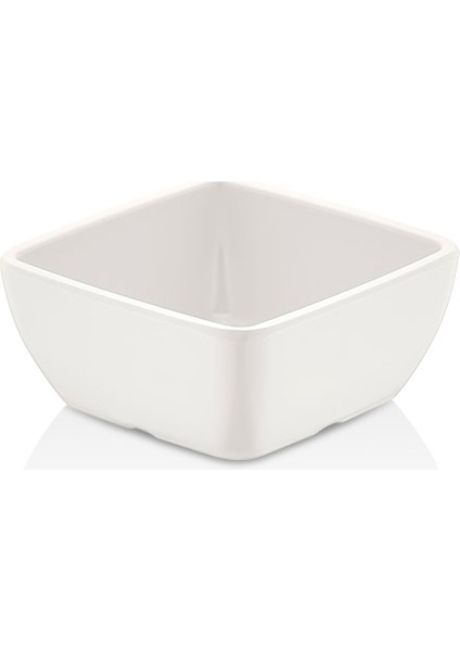 42009.CW - Corona 6'lı Krem Beyaz Kare Kase 9x9 Cm, Thermoset Melamin