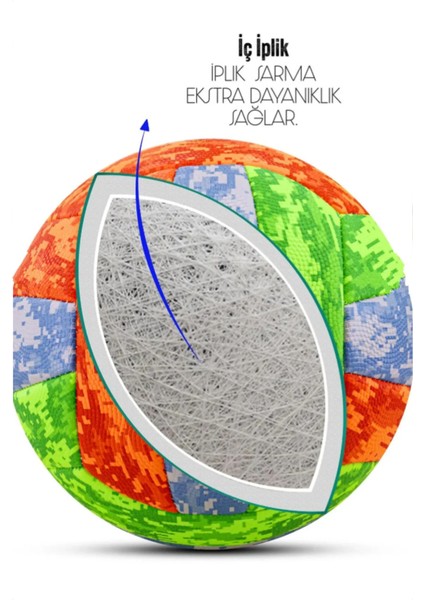 Voleybol Topu Soft Kamuflaj Pompalı Set Yumuşak Dokunuş Volleyball Renkli No:5. fiyatları
