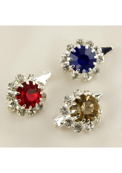 Ds-Derin Oval Taşlı Broş-Renkli