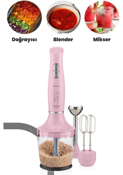 Yasemin 1000W Sessiz Hız Ayarlı 3'ü 1 Arada Doğrama ve Karıştırma Blender Seti modelleri