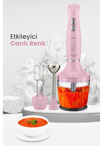 Yasemin 1000W Sessiz Hız Ayarlı 3'ü 1 Arada Doğrama ve Karıştırma Blender Seti indirimleri