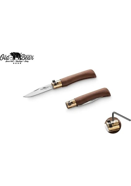 Old Bear Classical American Walnut 17CM (S) Tırtıklı Çakı