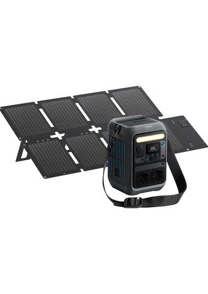 Solıx C300X Ac Taşınabilir Güç Kaynağı + PS60 Taşınabilir Güneş Paneli - B1723