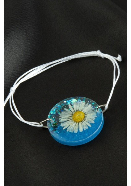 Ds-Derin Papatya Epoksi Bileklik-Açık Mavi