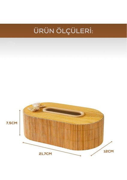 Bambu Dikdörtgen Peçetelik – Doğal Desenli Dekoratif Mendil Kutusu modelleri
