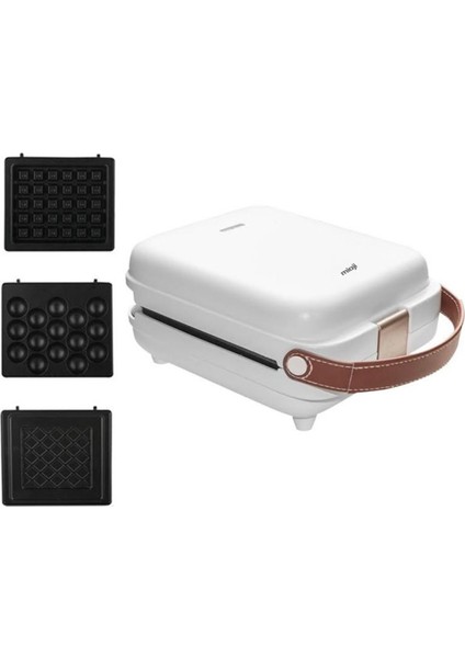 Çok Fonksiyonlu Waffle ve Tost Makinesi, 3 Plakalı, Yapışmaz, Kompakt Tasarım fiyatları