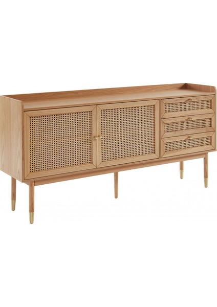 Woodendecoration Arya Konsol – Retro Stil Hasır Kapaklı Ahşap Mobilya fırsatları