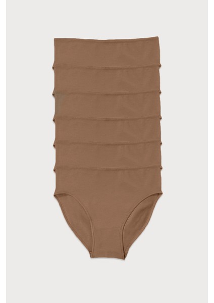 Görünmez Külot Kadın Cappuccino 6'lı Paket Modal Dar Kalıp Ara Bel Slip 187