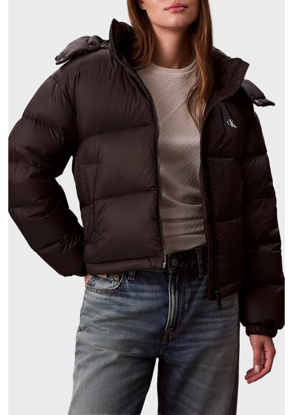 Suya Dayanıklı Boxy Fit Çıkarılabilir Kapüşonlu Şişme Mont LV047D501GUB1 Bayan Mont LV047D501G Ub1