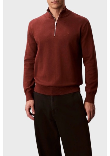 Pamuklu Regular Fit Yarım Fermuarlı Dik Yaka Kazak LV040BM356XWI Erkek Kazak LV040BM356 Xwı