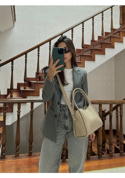 Kadın Üç Bölmeli Özel Tasarım Çıkarılabilir Makyaj Çantalı Suni Deri El ve Omuz Çantası Rain fiyatları