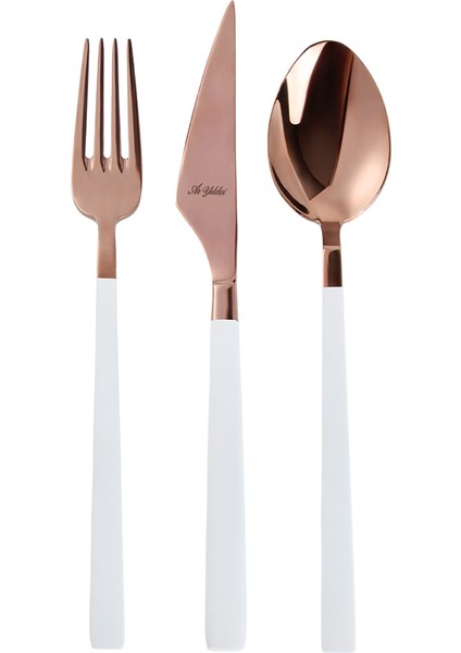 Vogue Bronz Beyaz 24 Parça 6 Kişilik Çatal Kaşık Bıçak Takımı fırsatları