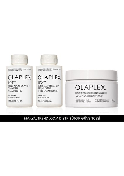 Cleanse & Moisture & Nourish For Fine Hair Trio - Ince Telli Saçlar Için Bağ Güçlendirici Şampuan, Saç Kremi ve Maske Seti