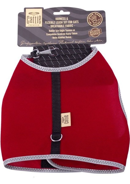 Havalı Dokuma Kedi Göğüs & Gezdirme Takımı Kırmızı 1*25-35 cm fiyatları