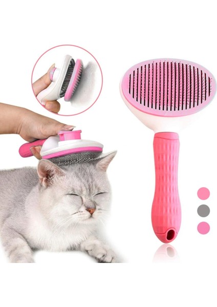 Kedi Tarağı - Otomatik Temizlenen Tuşlu - Pembe (8601) fiyatları
