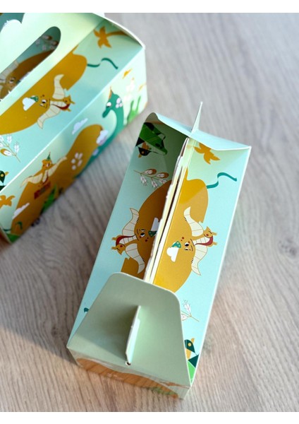 Dinazor Kutusu 25 'li El Tutmalı Çanta Doğum Günü Hediye Kutusu Pasta Kutusu