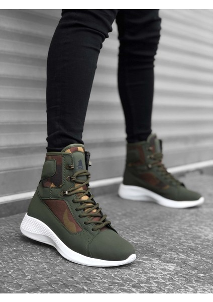 ET0600 Bağcıklı Haki Kamuflaj Kısa Boksör Unisex Spor Postal Bot