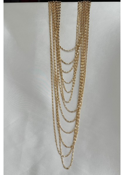 Altın Rengi Gösterişli Çok Katlı S Zincir Kolye (40CM-95CM) fırsatları