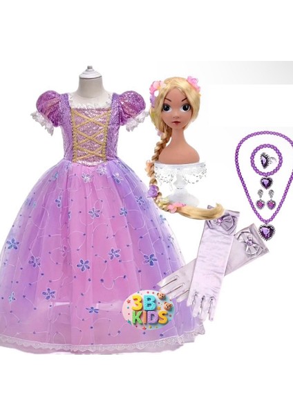 Rapunzel Peruklu Kostüm Seti