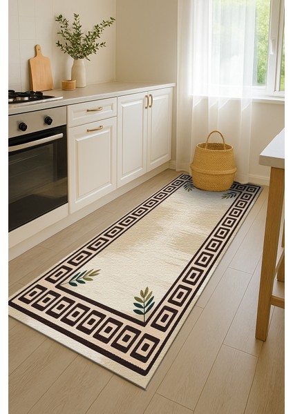 Gri ve Bej Tonlu Dijital Baskılı Halı – Kapı Altından Sorunsuz indirimleri