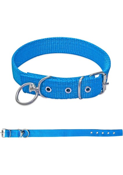 Savex Dokuma Köpek Boyun Tasması Mavi 2.5*50 cm