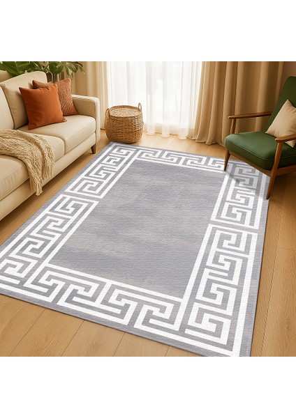 Gri Şönil Pamuk Dekoratif Halı Kilim – Salon ve Yatak Odası Için