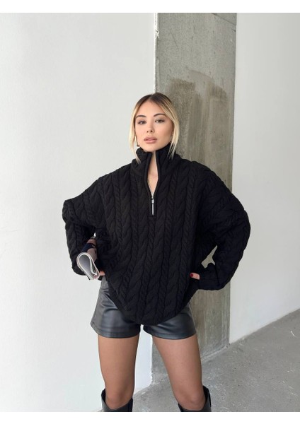 Yarım Fermuarlı Triko Kazak