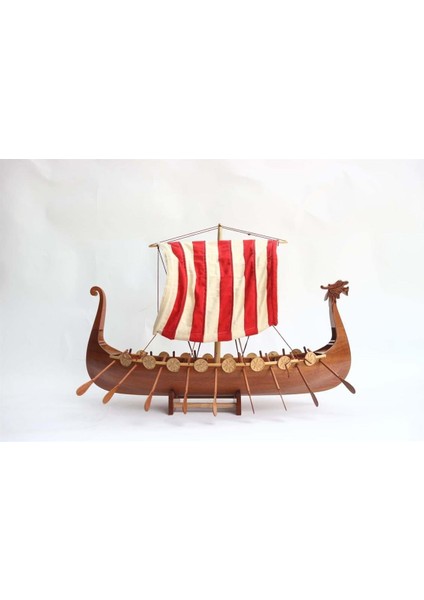 Gianhien FB0011W60 Drakkar Viking Fargag Ahşap Hazır Yelkenli Gemi Maketi fırsatları
