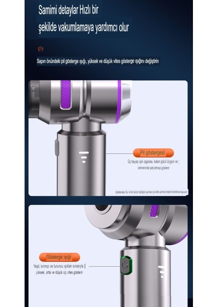 Güçlü Vakumlu Çok Fonksiyonlu El Süpürgesi, Şarjlı, Üflemeli, Ev ve Ofis Kullanımı modelleri