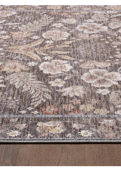 Frezia Floral Bambu Polyester Oturma Odası Salon Mutfak Halısı Eskitme Çiçekli Vintage Halı fırsatları