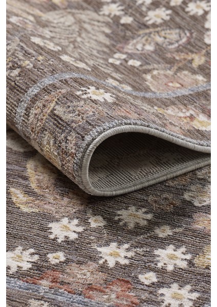 Frezia Floral Bambu Polyester Oturma Odası Salon Mutfak Halısı Eskitme Çiçekli Vintage Halı indirimleri