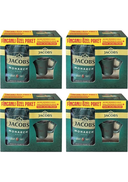Monarch Gold 200 gr Ikonik Jacobs Fincanlı Set x 4 Adet