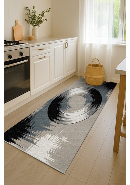 Gri ve Siyah Dijital Baskılı Halı – Çocuk Odası ve Antre Için indirimleri