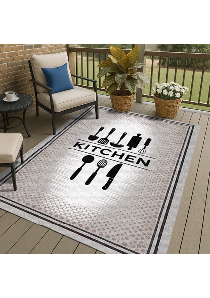 Gri Kitchen Yazılı Dekoratif Mutfak Halısı – Kaymaz ve Yumuşak indirimleri