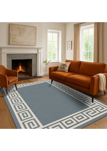 Bej ve Gri Tonlu Dijital Baskılı Halı – Salon ve Yatak Odası