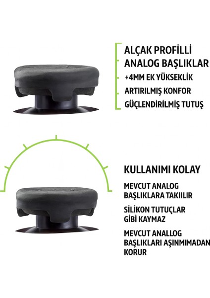 Kontrolfreek Alpha Performance Thumbsticks – Ps4 & Ps5 Uyumlu – Low-Rise Analog Başlık modelleri