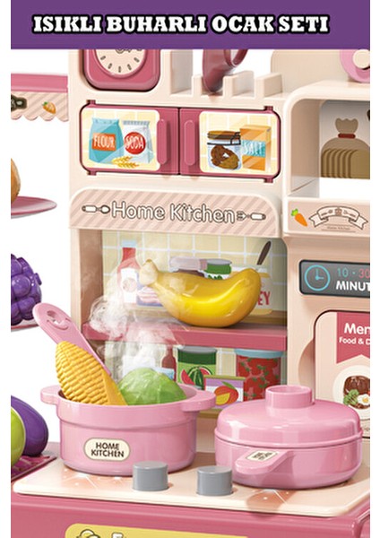 Buharlı Mutfak Seti 3 Yaş Üstü Kız Çocuklar İçin Gerçekçi Pişirme Deneyimi