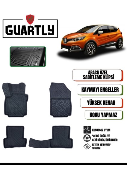 Renault Captur 2013-2019 Arası Araca Özel 4d Premium Havuzlu Paspas Takımı
