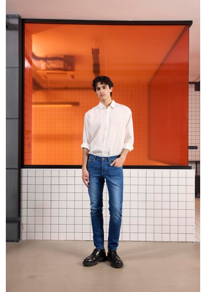 5 Cep Casual Denim Erkek Pantolon