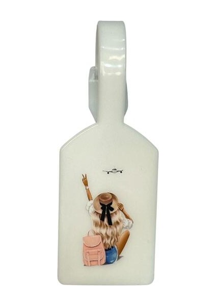 Girl Temalı Tasarım Bavul Etiketi